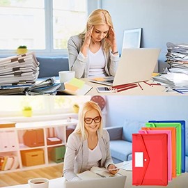 b Organizador de documentos con botón, bolsa de documentos transparente impermeable, carpeta de archivos ampliable con letra A4 para organización de  