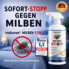 natuvex® Milbenspray für Matratzen & Polster 500 ml – Gegen Hausstaubmilben