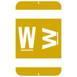 1-5/8"H x 1"W Yellow Smead Acc & ACCS Compatible 1-5/8" Alpha Labels 'W' (250/Roll) - TBBS-91843