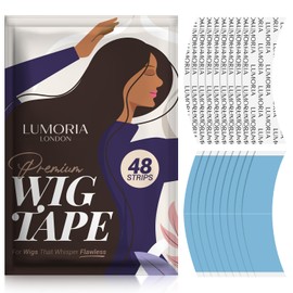 LUMORIA 48pcs Wig Tape Double Sided Ultra Hold - Lace Front Tape for Wigs, Toupee Tapes Double Sided, Hair Tapes for Wigs, Strong Adhesive Hold & Waterproof, Wig Glue Strips