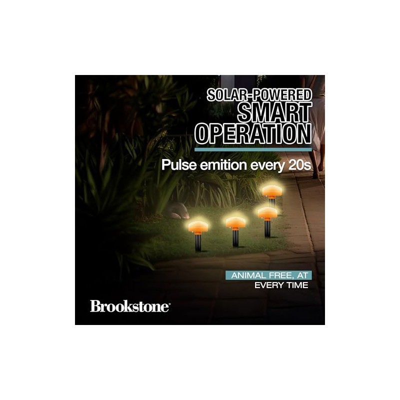 Brookstone Solar-Powered Mole Repeller & Pathway Light – Dual-Purpose Sonic