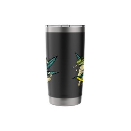 Surfing Dinosaur Smoking Joint Bong Funny Weed Lover Gifts Stainless Steel Insulated Tumbler