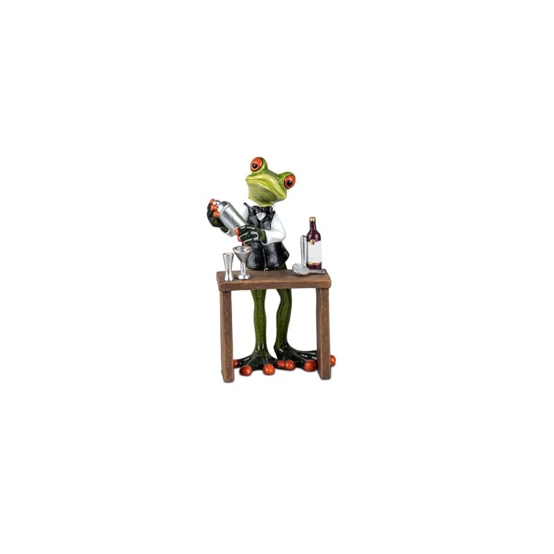 formano Funny Frogs Bartender Figurine Decoration 16 cm Hand-Painted Artificial