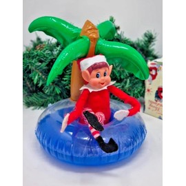 Decsee Elf Inflatable Rubber Ring - PALM TREE - Float Prop Accessories Props Ideas Joke Christmas Decoration