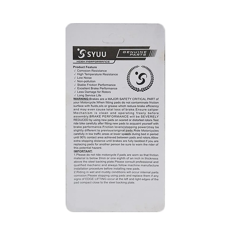 S SYUU Motorcycle Front Rear Brake Pads Compatible with Indian