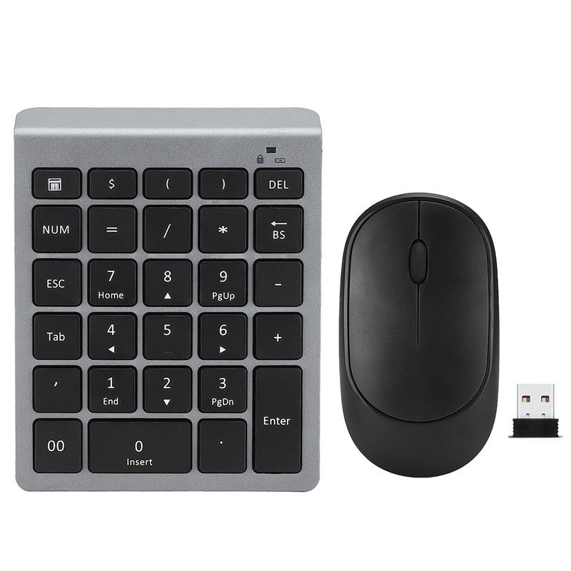 2.4G Wireless Digital Keyboard USB Wireless Mute Mouse with Office