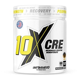10X Athletic CRE Micronized Creatine Monohydrate - Unflavoured, 300g, 100% Vegan