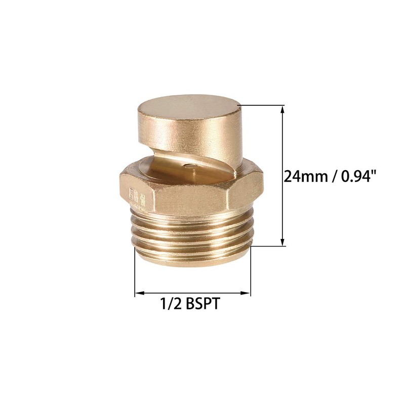 sourcing map Floodjet Tip - 1/2 BSPT Brass 170 Degree