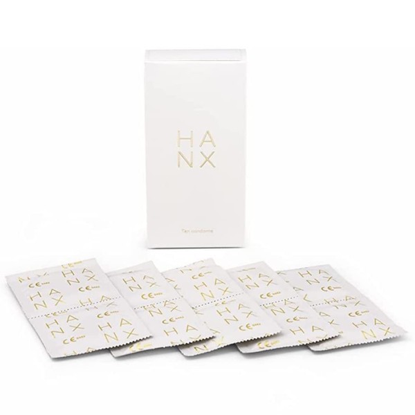 HANX Condoms | Natural Latex, Spermicide Free, Vegan | Designed with Women in Mind (10 Pack)