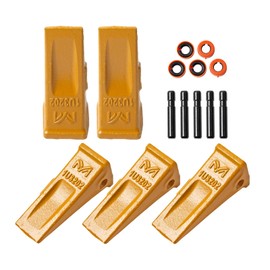 5 Pcs Bucket Teeth Replace 1U3202 1U-3202 Fit for J200 Excavators, Dirt Excavator Bucket with Tooth Pins and Retainers