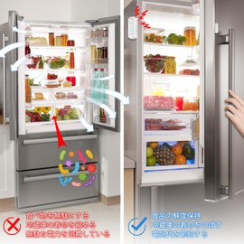 DAYTECH New Upgrade Refrigerator Door Alarm Window Door Opening Sensor 0-120dB 4 Levels Volume Control Entrance Chime Forget to Close Refrigerator (2, White)