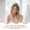 Frcolor Cat Ears Headband Crystal Rhinestone Cat Ear Headband for