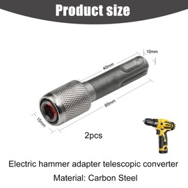 SDS Plus Adapter Drill Chuck, Bit Holder, Adapter Shaft, Extension, Chuck Replacement Parts, Earth Drill Bit Holder Adapter Accessories, Drill Chuck Adapter, for Impact Drill Hammer, Hexagonal Round