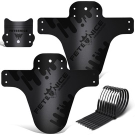 Fetesnice Pack of 2 Bicycle Mud Guard Plus 26 inches 650B 27.5 inches 29 inches MTB Fender Splash Guard Bike Bicycle MTB Cable Tie, black