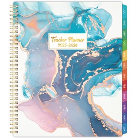 Teacher Planner 2025-2026 - 2025-2026 Teacher Planner Weekly & Monthly with Colorful Tabs, July 2025 - June 2026, 8.5" x 11", Academic Lesson Planner Book for Teachers, Twin-Wire Binding - Waterink
