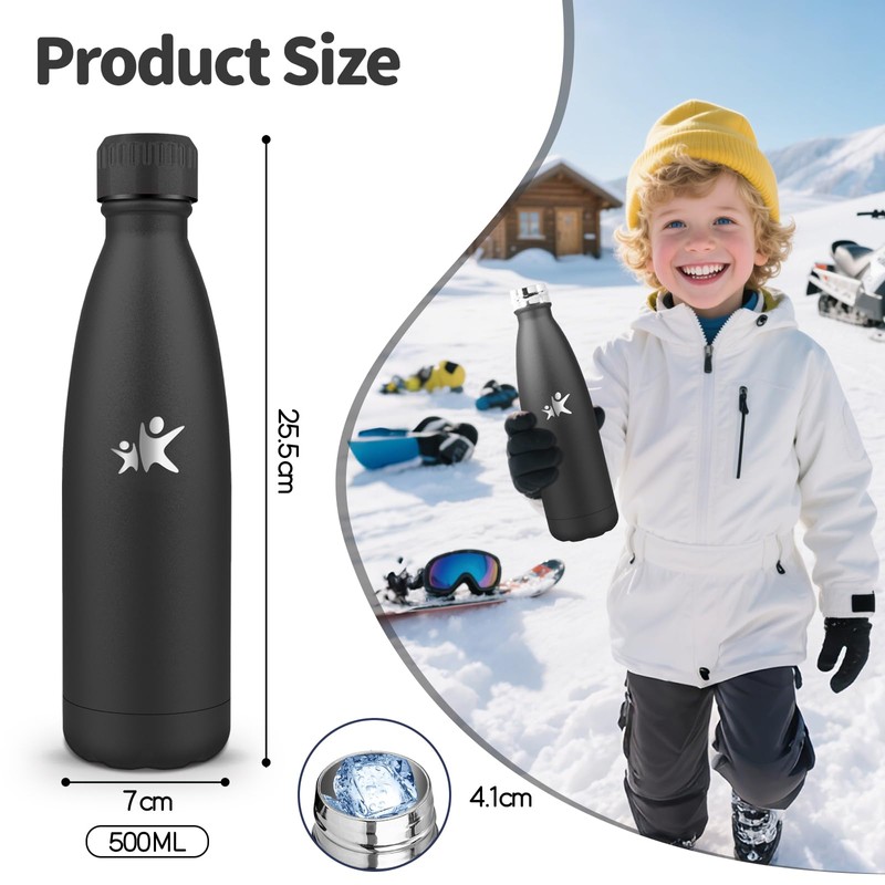 Motswedi Stainless Steel Water Bottle, 500 ml, 18/8 Stainless Steel,