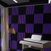 HPKL9999 52 Pack 12 "X 12 "X1 Black/Purple Acoustic Panels