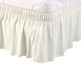 PiccoCasa Elasticated Bed Skirt Ruffled Bed Base Wrap Around Bed Valance Sheet, Brushed Microfiber Bedding Sheet Frame with 38cm Ruffle (King, Beige)