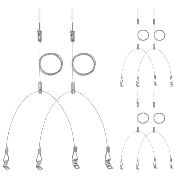 6 Set Picture Hanging Wires Lighting Light Suspension Kit 5ft