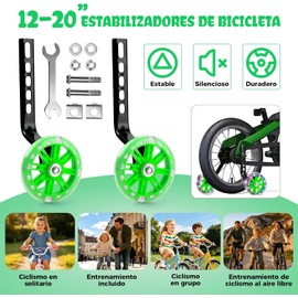 GWMWON Llantitas Bicicleta Llantas Entrenadoras,Ruedas de Entrenamiento LED
