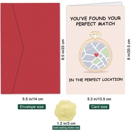 ZyvSyldrin Funny Wedding Card for Bride and Groom, Engagement Card with Map, Newly Weds, Bridal Shower Gifts