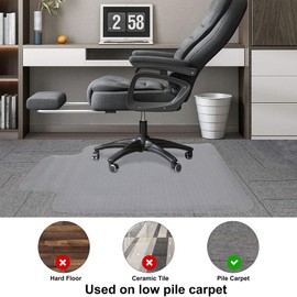 New Chair Mat for Carpet Floor Low Pile Office and Home Use Thick and Sturdy Transparent Desk Chair mat for Carpets Size 36" X 48" with Lip