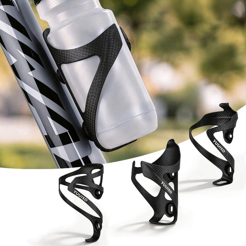 2 Pack Ultra-Light Full Carbon Fiber Bike Water Bottle Cage