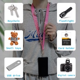 FRMARCH Lanyard Strap for Women,1Crossbody Phone Lanyards Wrist Strap&1Wrist Tether Strap&2Replacement Patches Tab,Universal Necklace