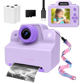 Young studentInstant Camera Print Photos Instantly, Toy Camera That Printing Pictures, Instant Prints Cameras Gift for Toddler Girls & Boys Aged 3-12 (Purple) - Color: Blue