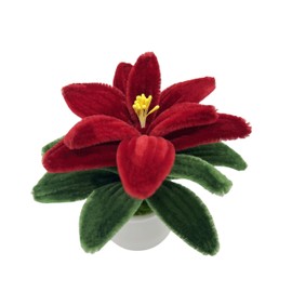 Nova Prisma Scented Mini Christmas Tree, Poinsettia, Artificial Flower, Home Car Holiday Centerpiece Tabletop Decor, Gift for Her, Birthday Gift, Pipe Cleaner Craft (1, Unscented Poinsettia)