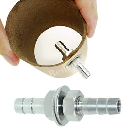 Beduan 1/4" Hose Barb Thru-Bulk Bulkhead Straight Hex Union Stainless Steel Fitting