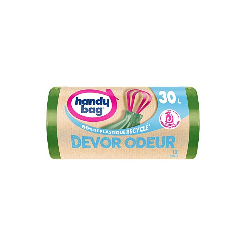 Handy bag Bin Liners, 30 Litre, 80% Recycled Plastic, with