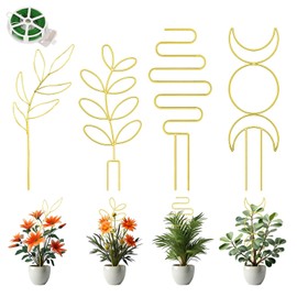 Plant Trellis Indoor,Plants Support,4Pcs Small Garden Metal Trellis for Climbing Potted Vine Decorative Plants Support Structures Accessories Clips Houseplant Mini Pea Plants Ladder Outdoor&Indoor