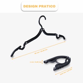9 Foldable Travel Hangers, Stylish and Durable Plastic Hangers Space Saving Portable with Non-Slip Travel Hangers Multifunctional Collapsible