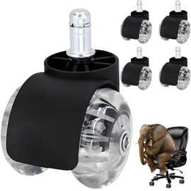 Nuestras ruedas silenciosas para sillas de oficina se adaptan a la mayoría de sillas (diámetro de tubo: 2.2 cm). Ideales para sillas ergonómicas, gamer o ejecutivas.