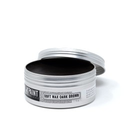 Real Milk Paint, Soft Finishing Wax Sealant for Painted Furniture, Paint Sealer Topcoat for Cabinets, Unfinished Wood Decor, Beeswax, Matte Dark Brown, 4 oz.