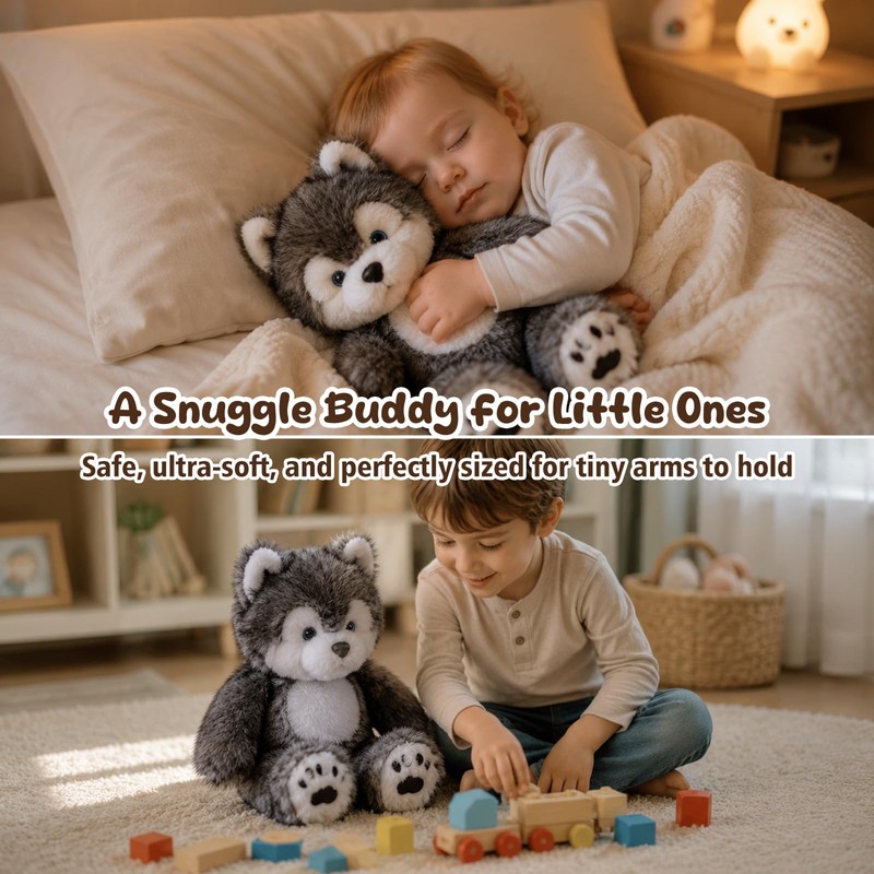 Cudhug Husky Stuffed Animal, Cute Huggable Plush Toy Gift for