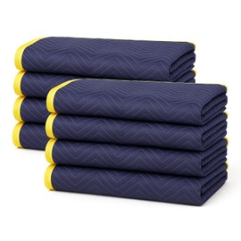 PackRite Moving Blankets 72" x 40" Quilted Heavy Duty Furniture Pads Packing Blankets, 8 Pack