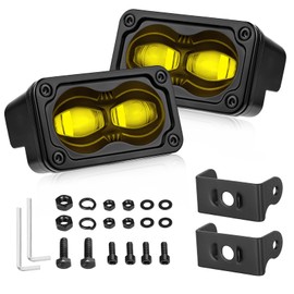 AKD Part 3 Inch Yellow LED Fog Lights 40W CREE LED Pods Cut-Off Low Beam Mini Light Pods Yellow Small Offroad Lights Fog Lights 2 Packs for Truck Pickup Motorcycle Dirt Bike SUV UTV ATV