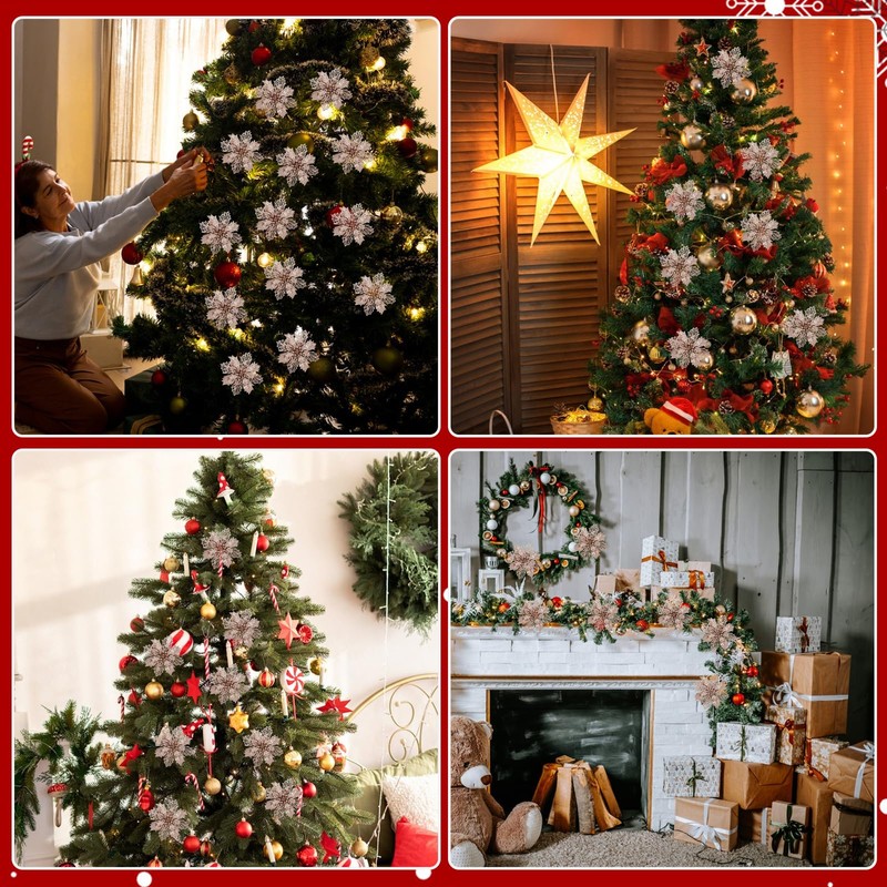 Doyime Christmas Ornaments, 24 Pieces (with Clips), Squirrel Tree Decorations,