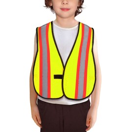 KAYGO Kids High Visibility Safety Vest with Reflective Stripes, Breathable Mesh Fabric, Ideal for Outdoor Activities, School Trips, and More, Available in Yellow, Orange, Blue, Pink