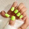KQueenest Neon Green Press On Nails Short Square - Acrylic