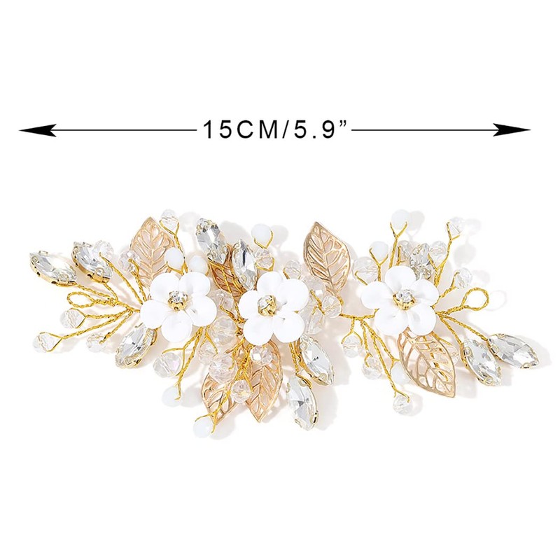 Vakkery Bridal Flower Wedding Hair Vines Crystal Hairpiece Bridal Hair
