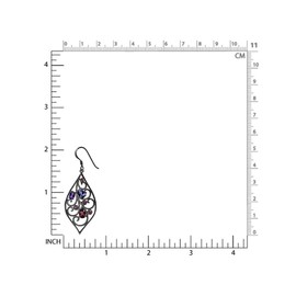 Silvershake Natural Iolite African Amethyst and Rhodolite Garnet 925 Sterling Silver Drop Dangle Hook Earrings