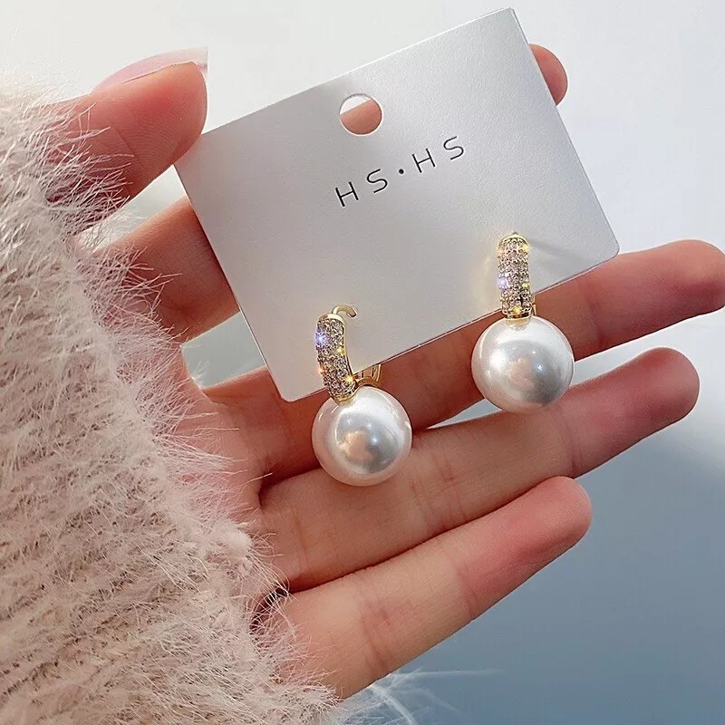 Unbranded White Pearl Drop Dangle Earrings,Elega