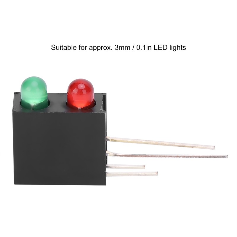 100Pcs LED Plastic Holder DualHole Black Square 90 Degree Curved