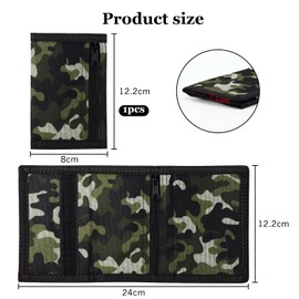 HonGien Slim Camouflage Wallet for Boys Camo Wallet Men's Trifold Camouflage Trifold Outdoor Sports Wallet with Zip for Family or Friends on Holiday or Birthday, Camouflage