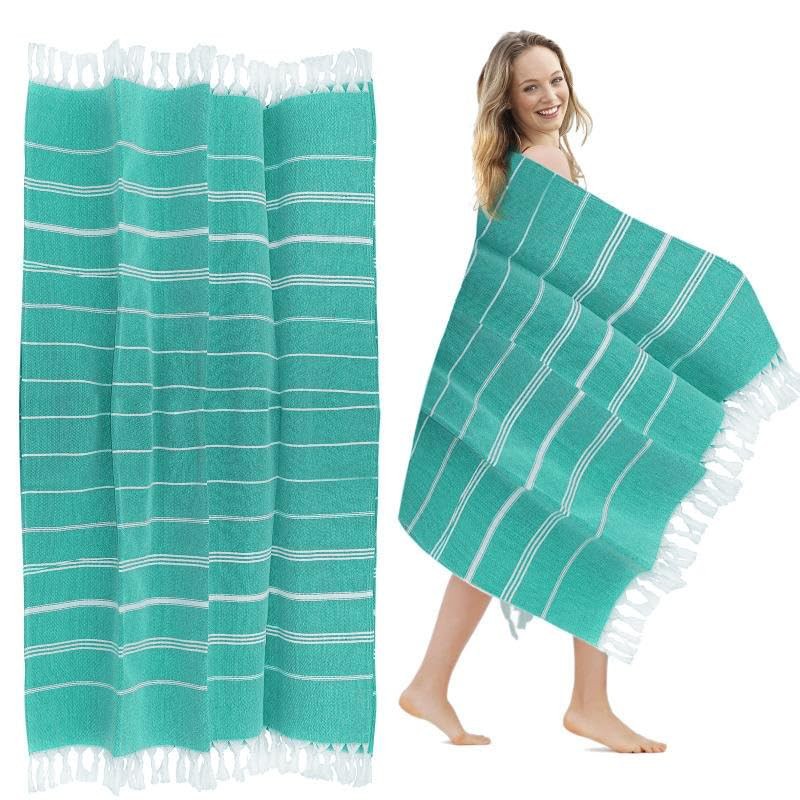 FEBE Beach Towel Bath Towel Green Cotton 180 x 80