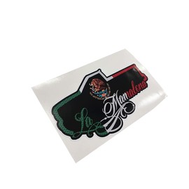 La Mamalona Truck Script Decal Sticker Carbon Fiber Effect Takuache Suelo Mexico Flag Print Estado MX (1x 15" wide)
