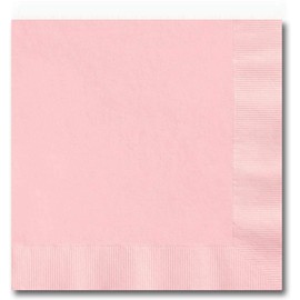 Classic Pink Beverage Napkins / 100 Count 3 Ply 4 3/4" Square Cocktail Napkins